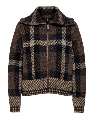 ONLmaroon Zip Collar Caridgan Strik 